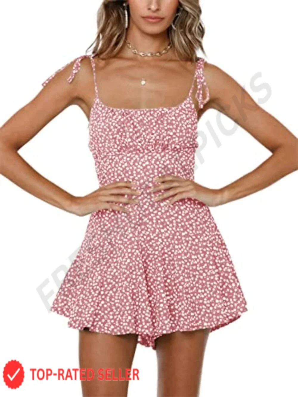 Boho Floral Wide Leg Short Romper Jumpsuit Spaghetti Strap Smocked Summer Beach